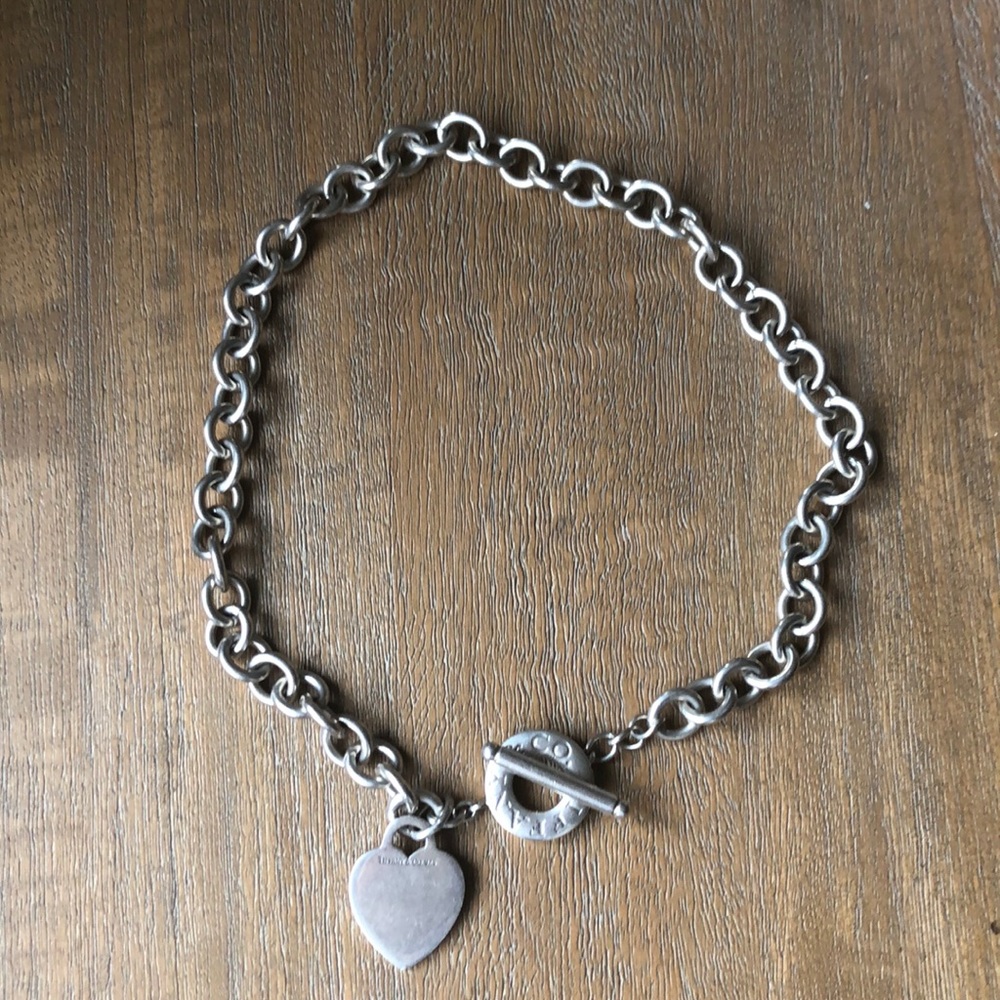 Authentic Tiffany & Co heart toggle necklace